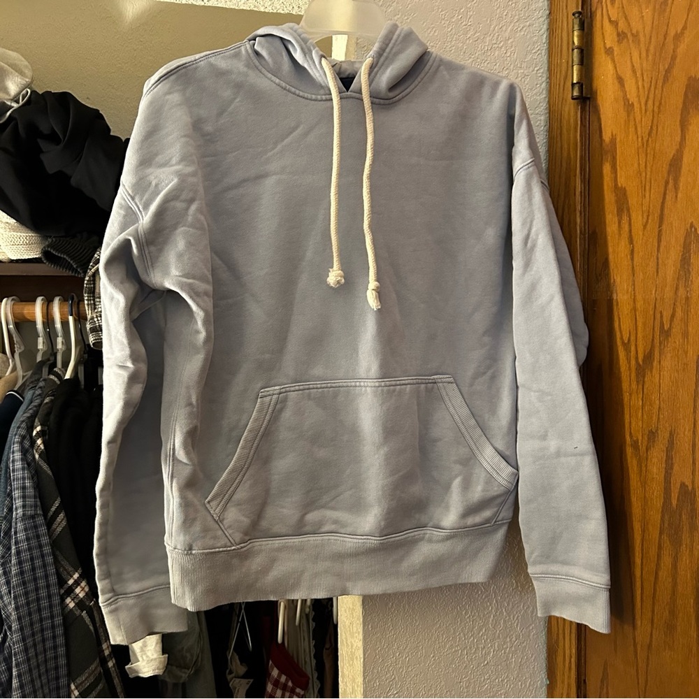 light blue hoodie